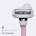 thumbnail image 3 of Flamingo 5-Blade Women's Razor - 1 Razor Handle + 2 Razor Blade Refills - Rose, 3 of 7