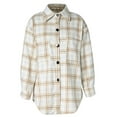 thumbnail image 2 of Aunavey Women Casual Plaid Shirt Coat Top Button Down Long Sleeve Jacket Shackets Outwear, 2 of 5
