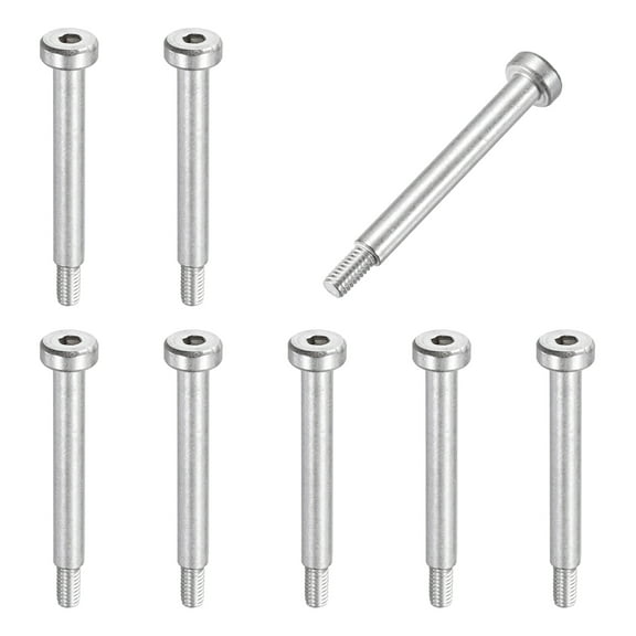 8 Pcs 304 Stainless Steel Shoulder Bolt 5mm Shoulder Dia 35mm Shoulder Length M4x0.7 Thread Hex Socket Shoulder Bolts for Hydraulic Injection Molding Machinery Industries