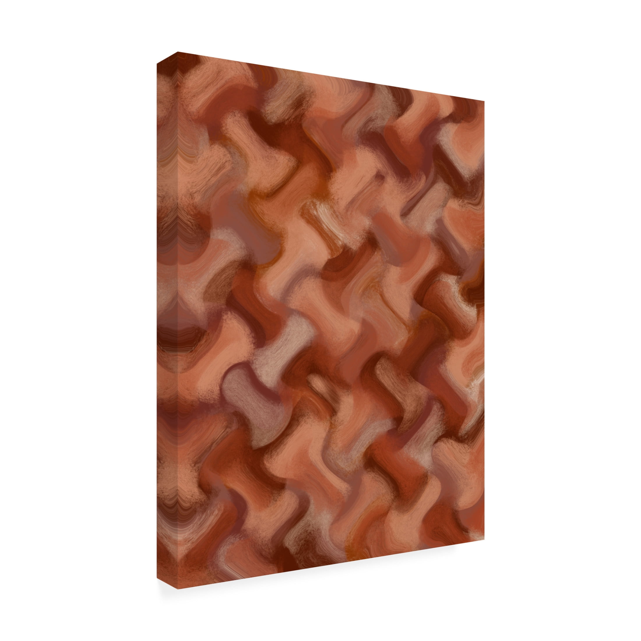 Canvas Wall Art - Treechild 'Wavey Brown Brush Strokes' Wall Art for Living Room, Bedroom, or Office D?cor by Trademark Fine Art - 35 x 47 Inches