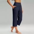 thumbnail image 2 of BLVB Womens Capri Yoga Pants Wide Leg High Waist Running Gym Capris Loose Comfy Workout Cropped Pants with Pockets, 2 of 7