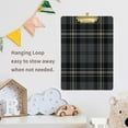 thumbnail image 6 of FMSHPON Dark Plaid Pattern Clipboard Hardboard Wood Nursing Clip Board and Pull for Standard A4 Letter 13x9 inches, 6 of 7