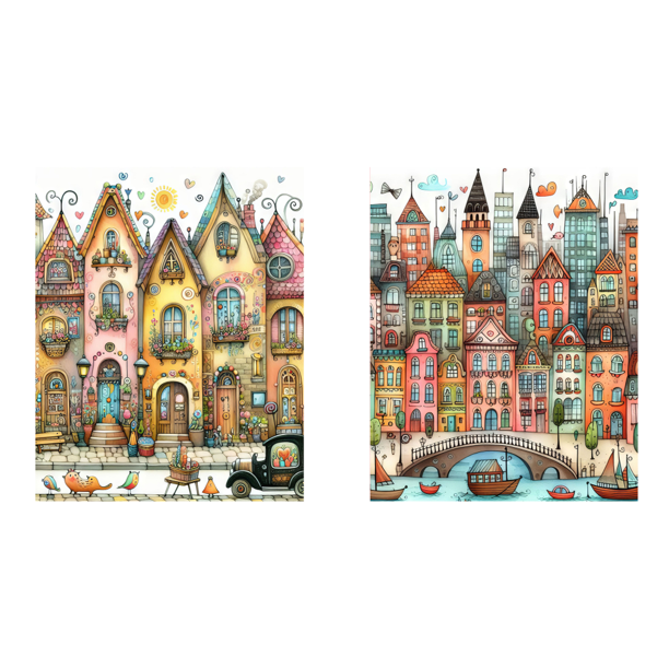 5D DIY Taladro Diamante Pintura Edificios Kit Del Arte 40x50cm