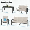 thumbnail image 3 of MRUAKA Aluminum Patio Furniture Set, 9 Pcs Modern Outdoor Sofa Sets, Outdoor Sectional Patio Conversation Set with Coffee Table for Backyard, Poolside, Beige, 3 of 8