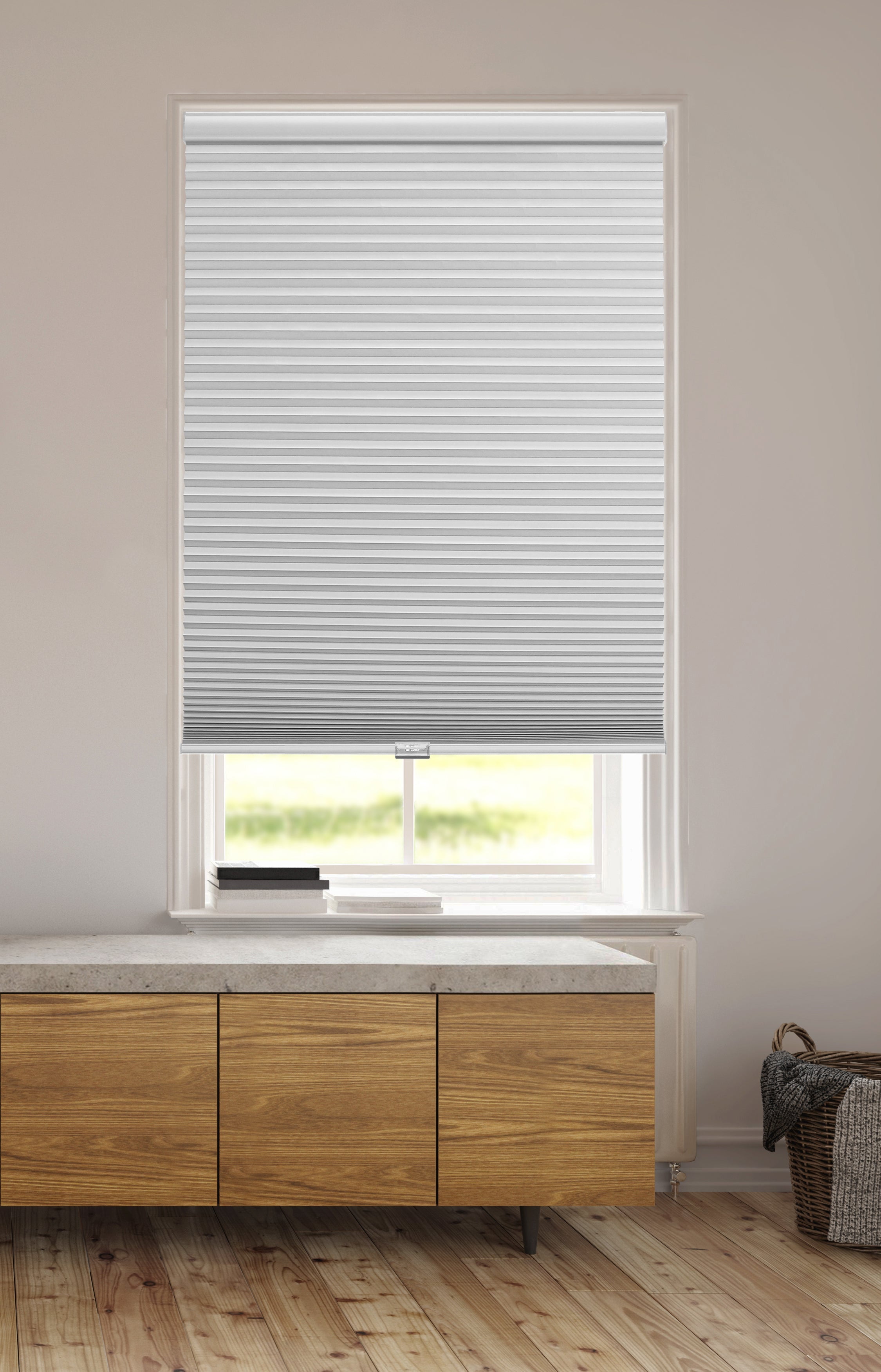 23-inch x 64-inch Cordless Honeycomb POSH Cellular Shades Blackout_White