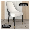 thumbnail image 5 of LeisureMod Allure Dining Chairs Modern Upholstered Seat and Back Solid Wood Legs Contemporary for Kitchen and Dining Room in White Black, 5 of 12