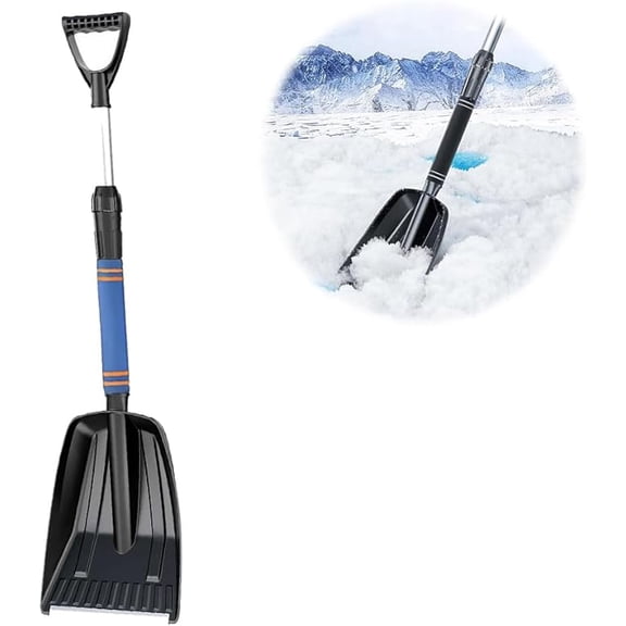 KeirineCC Heavy-Duty Outdoor Snow Shovel for Driveway and Ice Removal,Durable Plastic Construction,Home Garage Snow Removal with Ergonomic Handle,Size 28.4-33.5 in