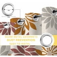 thumbnail image 6 of Geometric Flower Blackout Curtains for Bedroom/Living Room, Thermal Insulated Kitchen Curtains, Vintage Country Floral Orange Grey on Linen Grommet Darkening Window Treatment Drapes 52"x63"x2, 6 of 8