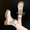 thumbnail image 4 of Bnwani Women Boots Ankle Toe High-Heel High Strap Comfortable Casual Boot Beige Size 7, 4 of 5