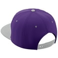 thumbnail image 3 of Daxton Classic Snapback Hat 3D Capital Alphabet Letters Flat Bill Visor Cap, Purple Light Grey Hat White Letter K, 3 of 3