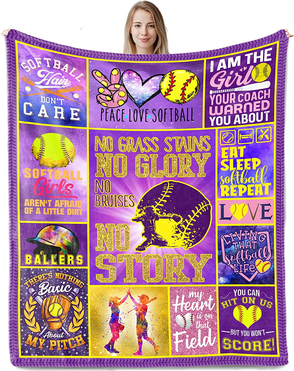 Softball Gifts for Girls, Softball Blanket, Best Girls Softball Gifts