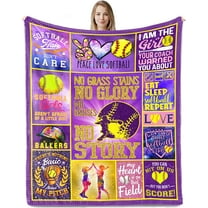 Softball Gifts for Girls, Softball Blanket, Best Girls Softball Gifts, Softball Blankets Gift for Girls, Soft Lightweight Softball Throw Blanket for All Seasons 50"x60"