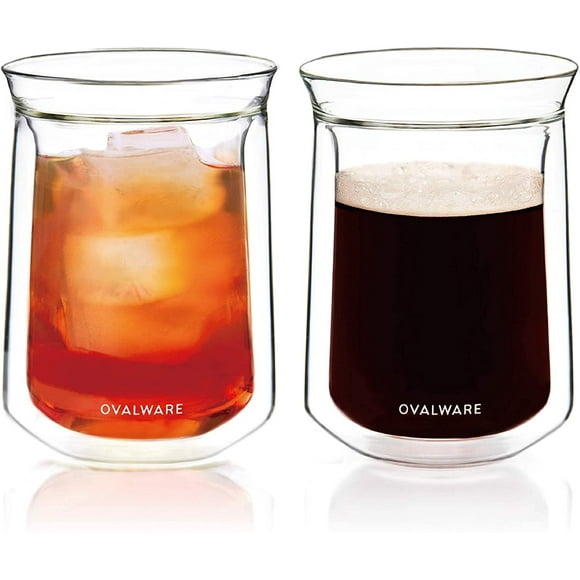 Copa de Vidrio OVALWARE doble pared aislamiento 12 oz 350 ml