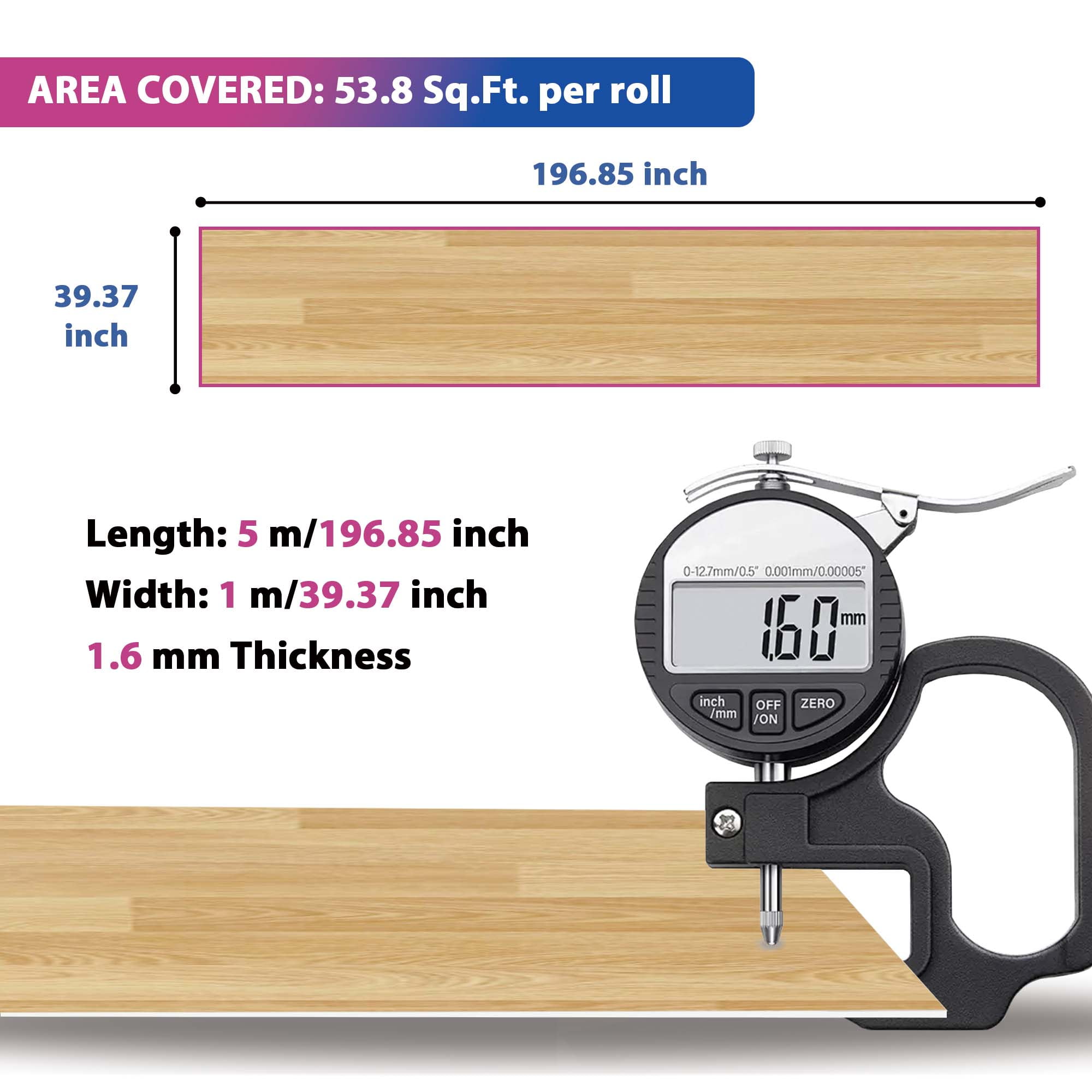 luxury vinyl sheet flooring 3.28 ft*16.4 ft roll UV layer PVC flooring planks  for Bathroom Living Room Kitchen 1.6mm thickness