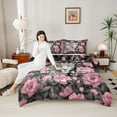thumbnail image 4 of jejeloiu Wildlife Leopard Cheetah Full Size Comforter Sets,Jungle Animal Bedding Comforter Set,Pink Flower Floral Bedding Sets For Girls Boys,Ultra Soft Home Decor Reversible,3 Pieces, 4 of 8