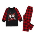 thumbnail image 2 of Odeerbi Christmas Pajamas for Family Plaid Holiday Long Sleeve Family Christmas Pajamas Matching Sets Toddler Fashion Casual Plaid Print Tops Pants Sleepwear Family Matching PJs Set Black, 2 of 4