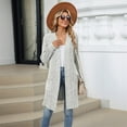 thumbnail image 4 of Women'S Fall Fashion Light-Weight Soft Knit Cardigan Long Sleeve Open Front Coat with Pockets Light Gray XL, 4 of 9