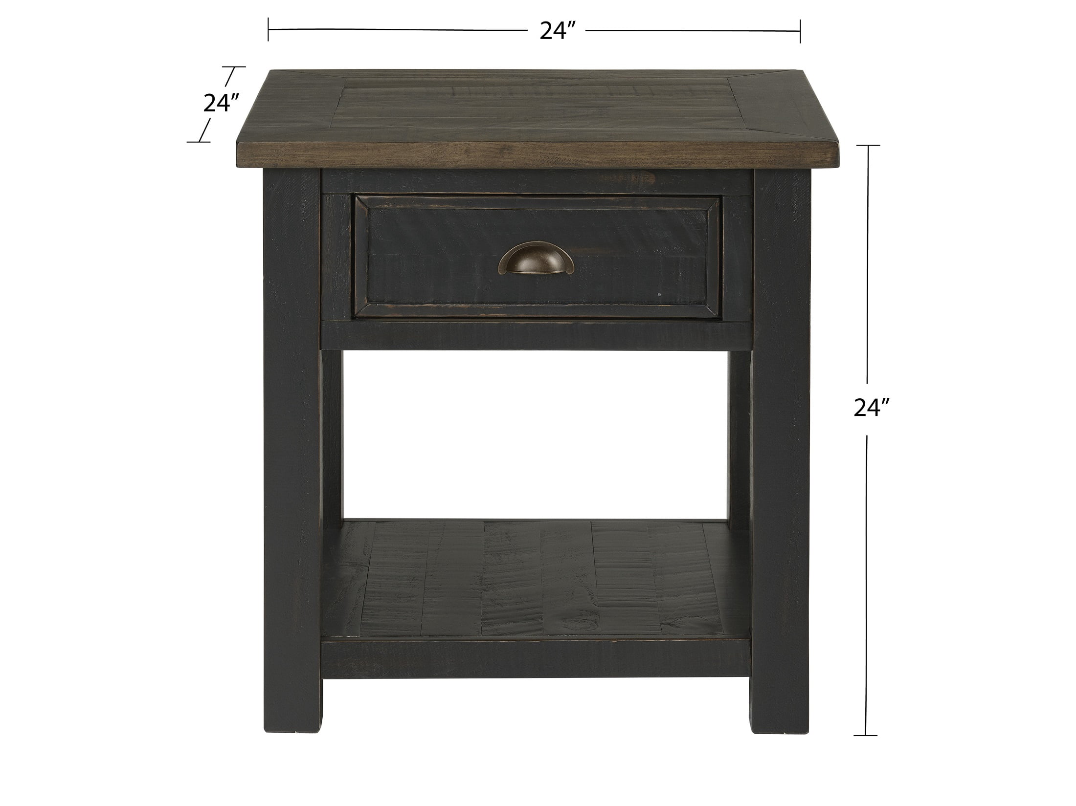 Martin Svensson Home Monterey End Table, Black and Brown