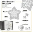 thumbnail image 2 of BEBERLINI Women Stud Earrings Cubic Zirconia Silver Plated Brass Fashion Jewelry Star, 2 of 7
