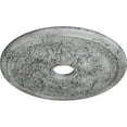 thumbnail image 3 of Ekena Millwork 23 5/8"OD x 4"ID x 1 1/2"P Rose and Ribbon Ceiling Medallion (Fits Canopies up to 4"), Hand-Painted Ultra Pure White Crackle, 3 of 5