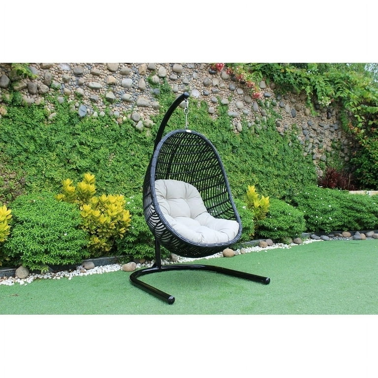 Renava Havana Outdoor Black Beige Hanging Chair Walmart