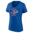 thumbnail image 2 of Women's Royal Detroit Pistons Alternate Logo V-Neck T-Shirt, 2 of 3
