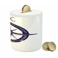 thumbnail image 3 of Compass Piggy Bank, Sailing Compass with a Giant on with a Windrose Dark Purple Tones, Ceramic Coin Bank Money Box for Cash Saving, 3.6" X 3.2", Dark Purple White, by Ambesonne, 3 of 4