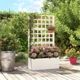 thumbnail image 6 of Outsunny Galvanized Raised Garden Bed with Trellis and Drainage Holes for Climbing Plants, Vegetable, Vines, 24" x 9" x 44.5", White, 6 of 9