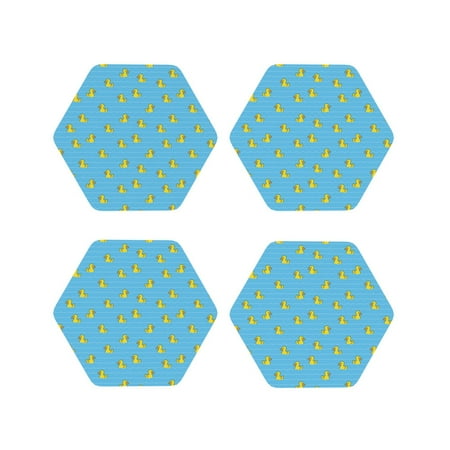 

Matuu Duck Swimming for Cup Coasters Set of 4 Leather Coasters Desk Coasters for Office Measures 4” x 4”-Hexagon