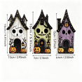 thumbnail image 3 of Izexuh 3Pcs Wooden Haunted House Pumpkin Set, Halloween Table Decor, Rustic Dark Ornaments with Ghost Bat Motif for Mantel Shelf Entryway and Spooky Party Display, 3 of 6
