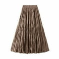 thumbnail image 2 of LEBONYARD Womens Skirts Knee Length,Women's Fashion Classic High Waist Flowing Skirt Elastic Waist Skirt Khaki Free Size, 2 of 7