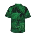 thumbnail image 3 of Picia Green Leave Fern Gentle Cotton Regular Fit Short Sleeve Casual Hawaiian Shirt for Men-Large, 3 of 9