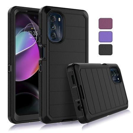For Motorola Moto G 5G 2022 Case, Phone Case For Moto G 5G 2022, EBIZCITY Heavy Duty Rugged Shockproof Full Body 3-in-1 Protective Phone Cover -Black