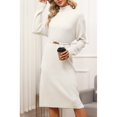 thumbnail image 2 of LANPULUX Robe Chandail à Col Roulé pour Femmes Chandail à Enfiler Chandail en Laine Manches Longues, 2 of 5