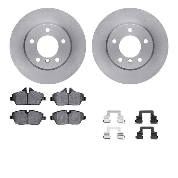 Dynamic Friction Company Front Brake Rotors with 5000 Advanced Brake Pads includes Hardware 6512-92022