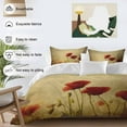 thumbnail image 5 of Red Poppy Flowers Queen Size Comforter Set, Floral Retro Countryside Vintage Bedding for All Seasons, 4 Pcs Bed Set, 1Quiltcover (90"x92") ,1Sheet(94"x116"), 2Pillowcases (30"x20"), 5 of 9