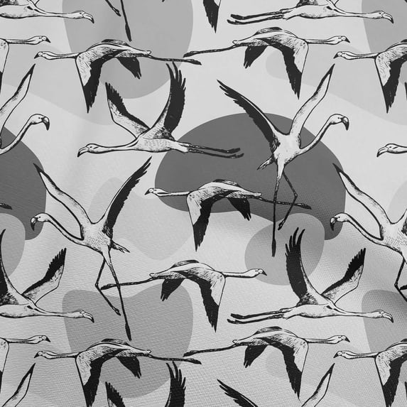 oneOone Cotton Poplin Light Gray Fabric Flamingo Sewing Fabric By The Yard Printed Diy Clothing Sewing Supplies 56 Inch Wide