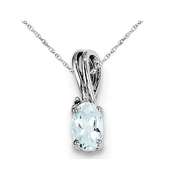 1/3 Carat (ctw) Aquamarine Drop Pendant Necklace in Sterling Silver with Chain