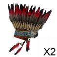 thumbnail image 1 of Tocado indio,Sombrero indio Tocado de plumas artificiales,Tocado de plumas para escenario Disfraces Fiesta Cosplay,Graduación Diadema Festival Disfraz,Sombreros Adultos Niños Banda, 1 of 8