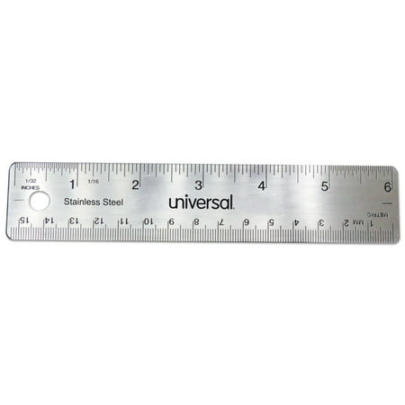 Universal UNV59026 6 in. Long Standard/Metric Stainless Steel Ruler