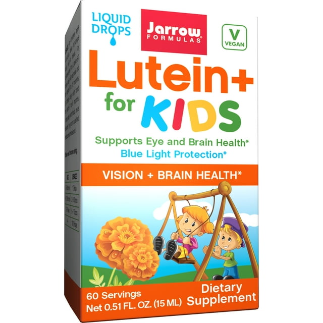 Jarrow Formulas Lutein + for Kids, Supports Eye and Brain Health* Blue Light Protection*, 15 ML