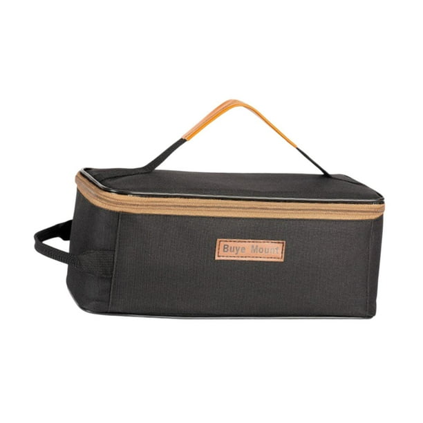 Bolsa de almacenamiento para tanque de gas de camping, bolsa utilitaria, contenedor para cubiertos con asa Negro