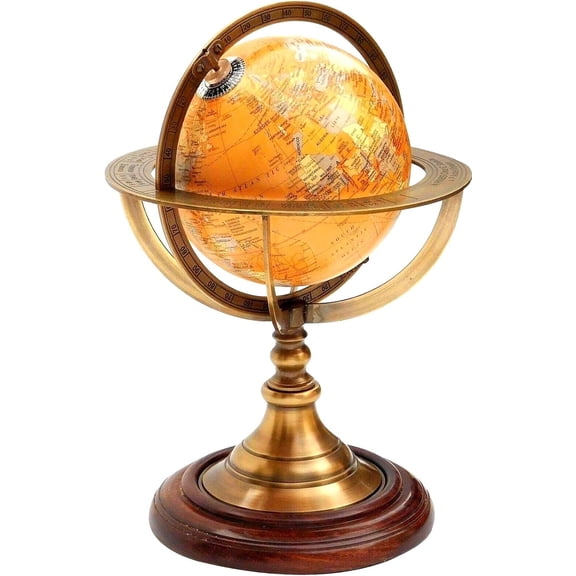 Nautical Brass Armillary Astrolabe Sphere Celestial Collectible Tabletop Armillary Antique Vintage World Globe Armillary Home Décor