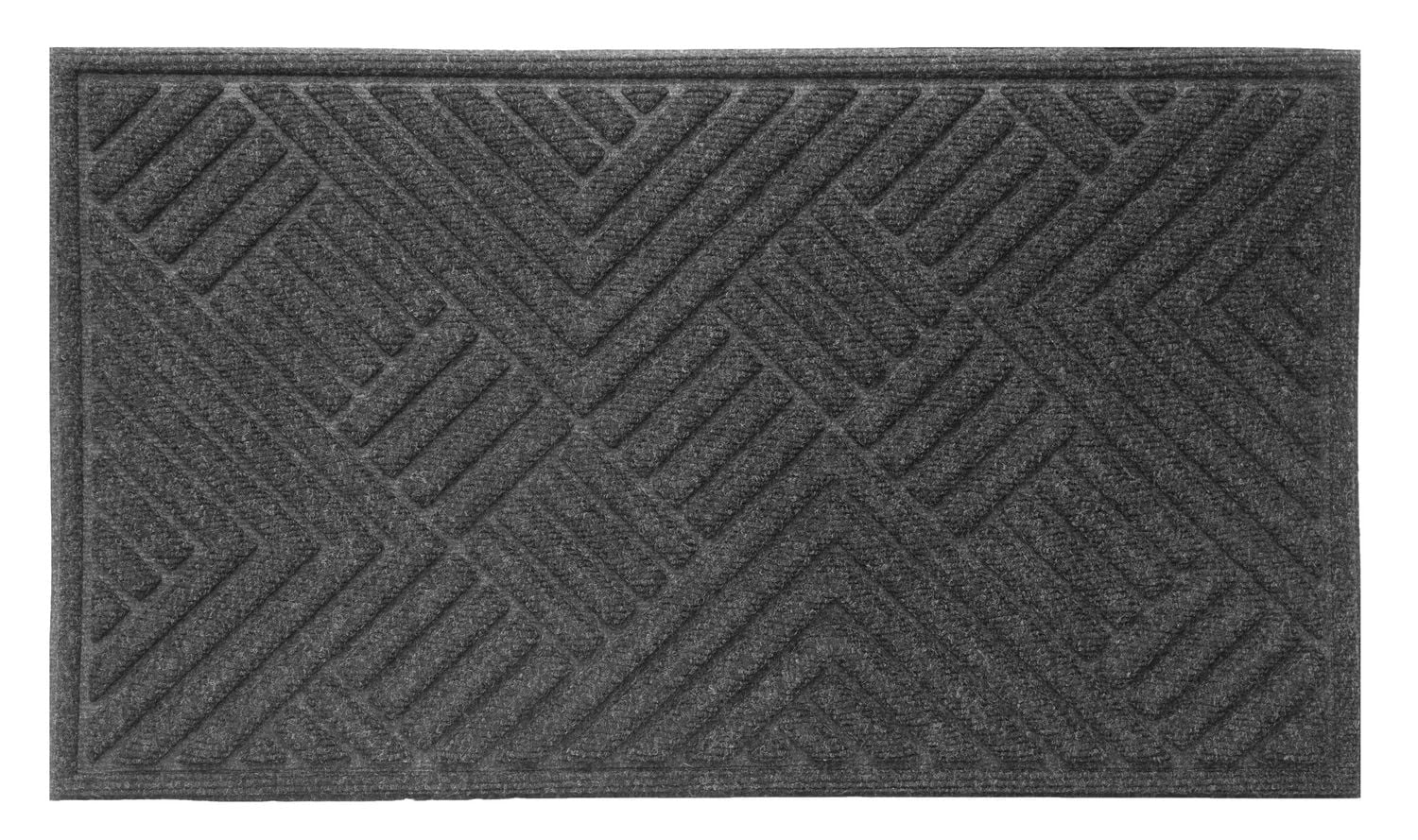 Contours "Delwood" 18-inch x 30-inch Rectangular Needlepunch Charcoal Doormat, 18-inch x 30-inch