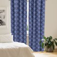 thumbnail image 2 of Ambesonne Floral Window Curtains, Flower Silhouettes Pattern, Each 28" W x 63" L, Dark Indigo and Ceil Blue, 2 of 4