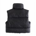 thumbnail image 2 of Hotian Women Winter Crop Puffer Vest Jacket Sleeveless Padded Gilet Black L, 2 of 6