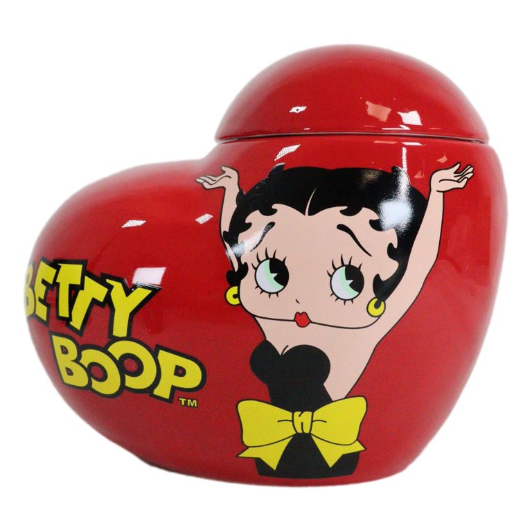 High Quality Betty Boop Heart Shaped Ceramic Cookie Jar - Vintage