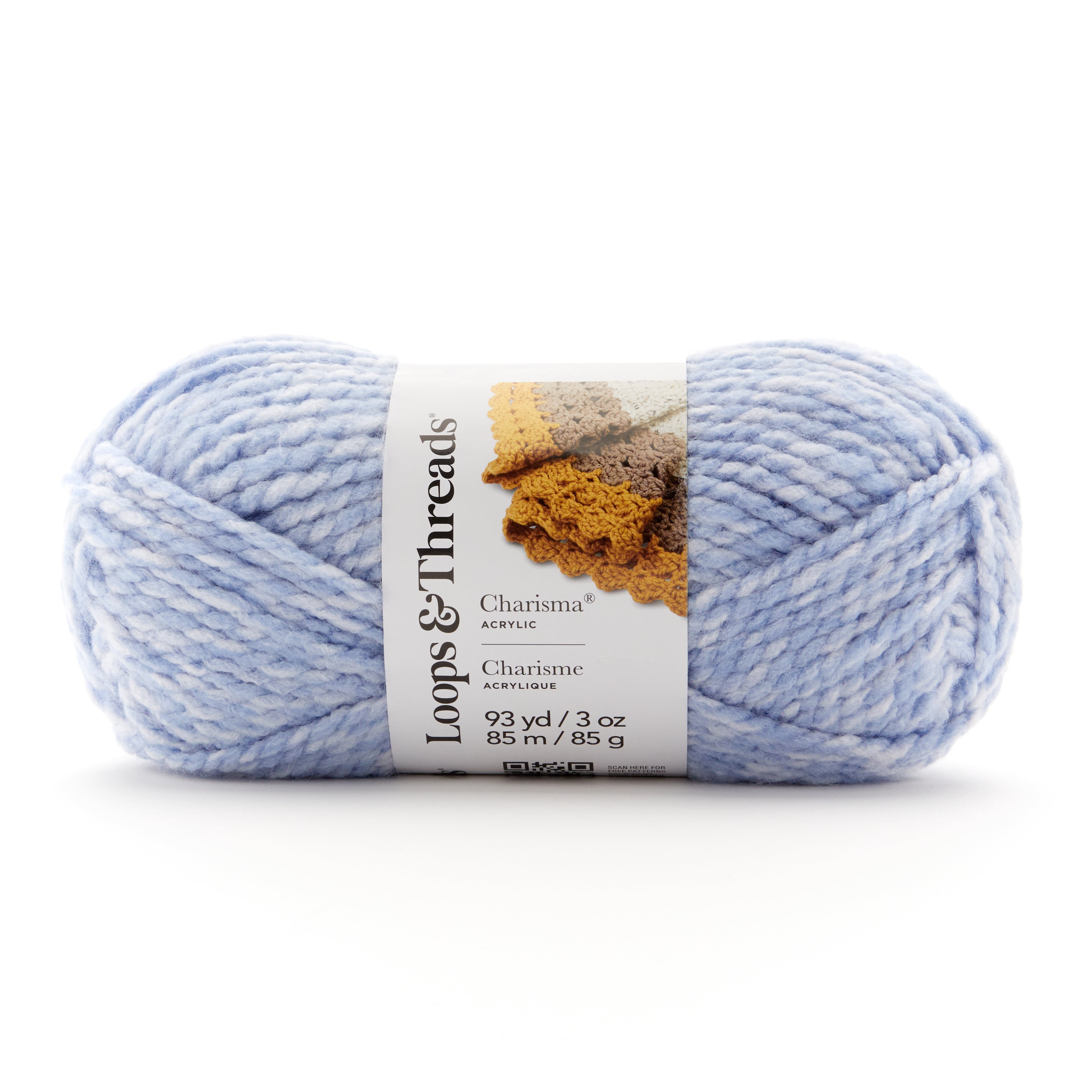 Loops & Threads Charisma Heather Yarn, Soft Bulky Weight Oeko-Tex Certified Acrylic, Assorted Heathered Shades, 3 oz., 6-Pack