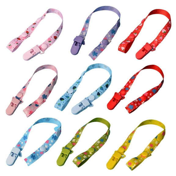 Cheers.US 10Pcs Baby Pacifier Clips, Universal Holder Leash for Boys and Girls, Teething Toys Teethers