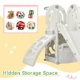 thumbnail image 6 of 4 in 1 Climbing Toys for Toddlers, Freestanding Playground Climber Slide Playset with Basketball Hoop & Slide & Climbing Ramp & Hidden Space, Play Combination Amusement Park for Indoor & Outdoor, Gray, 6 of 8